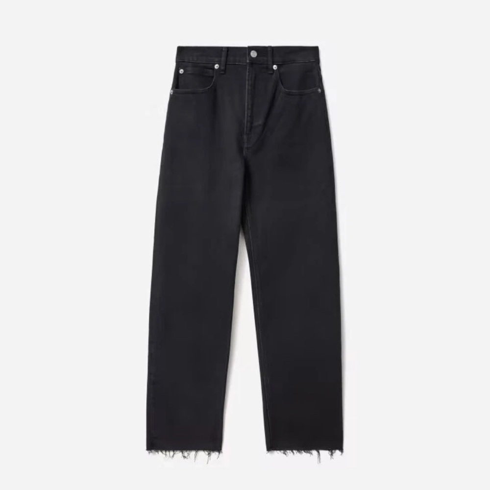 Everlane Coal Black The Way High Jeans In Size 26 Regular - Frayed fringe Hem